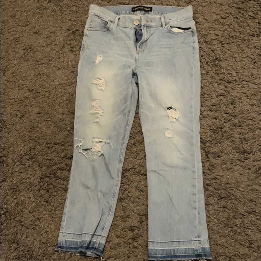 Express Jeans: Bell Crop High rise